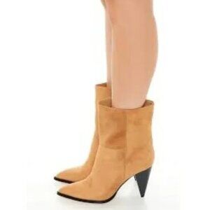 NEW Forever 21 Tan Faux Suede Pointed Toe Ankle Boots Size 6